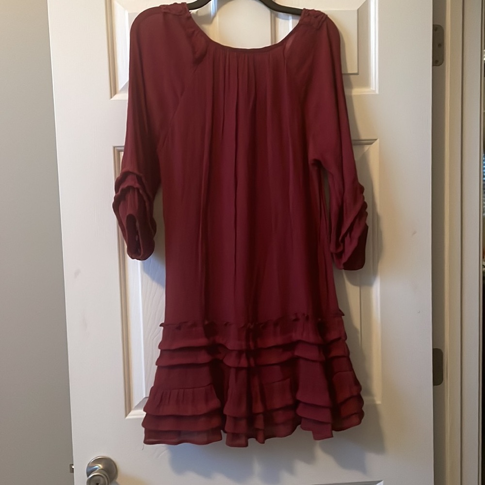 Entro Ruffled Red Dress - Picture 5 of 5
